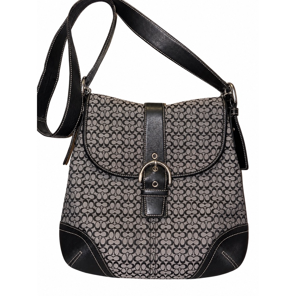 Coach Signature Jacquard Crossbody Bag Black